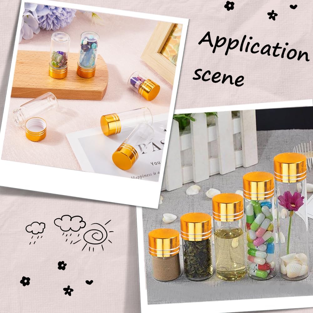 SUNNYCLUE 40Pcs Tiny Glass Storage Jars, 10ml Glass Jars with Aluminium Screw Caps, Clear Glass Sample Vials for