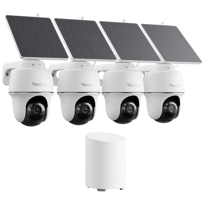 REOLINK 5MP Solar Security Cameras Wireless Outdoor, 360° Pan Tilt Auto-Tracking, Smart AI Detection, Up to 1TB Local Storage, 2.4/5GHz Dual-Band WiFi, Home Hub Mini with 4X Argus PT + Solar Panel