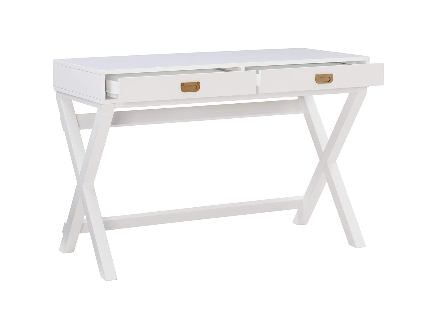 Linon Connor White Writing Desk with Two Drawers