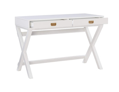 Linon Connor White Writing Desk with Two Drawers