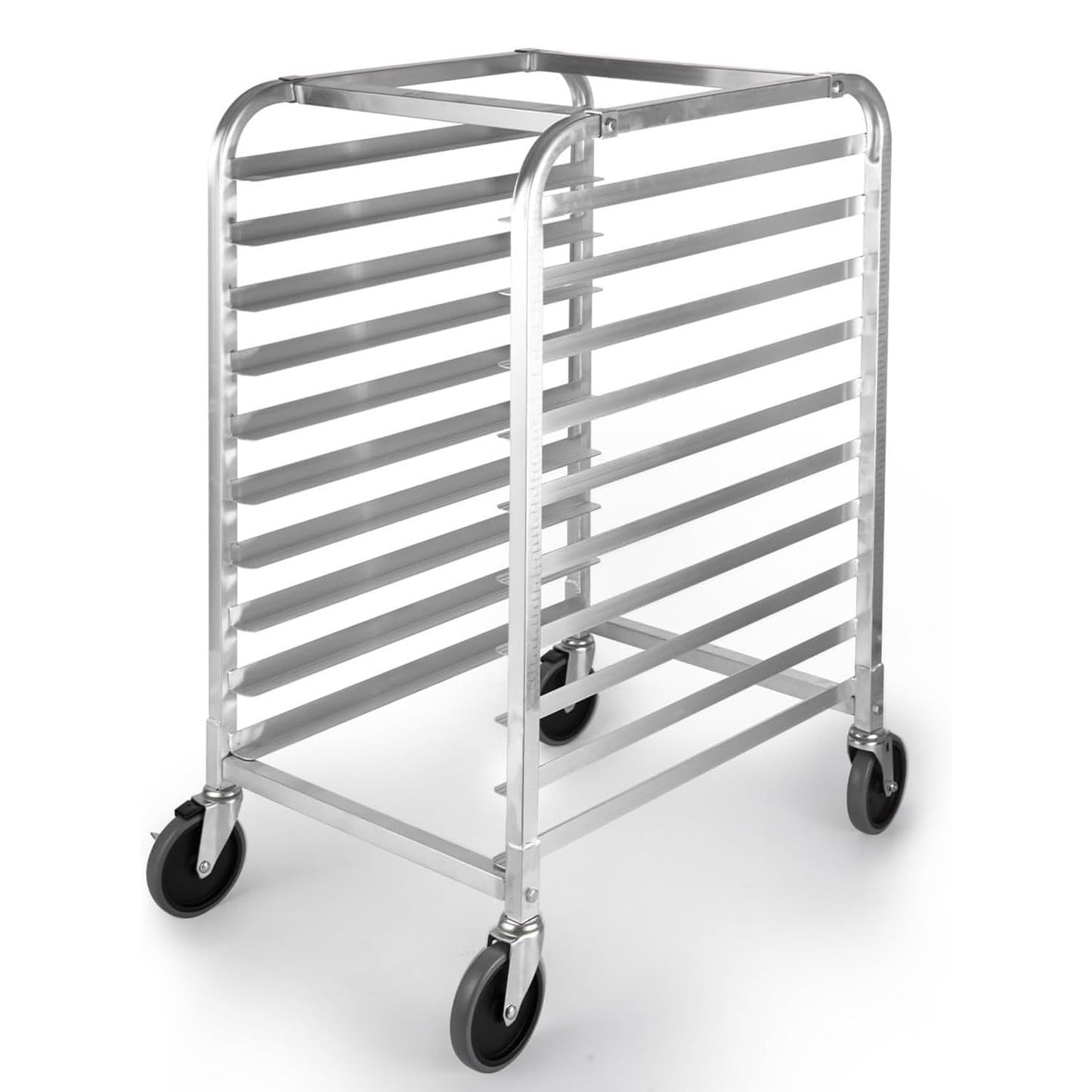 EliteBloom 20 Tier Bun Pan Rack, Bakery Rack with 2 Lockable Wheels, Aluminum Storage Cooling Trolley with Open Shelf, Dough Pizza Baking Mobile Rack for Home Commercial,10 Tier,