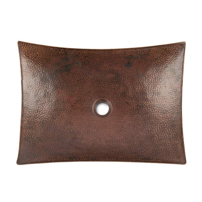 Premier Copper Products VREC18MSDB 18-inch Rectangle Modern Slope Hammered Copper Sink