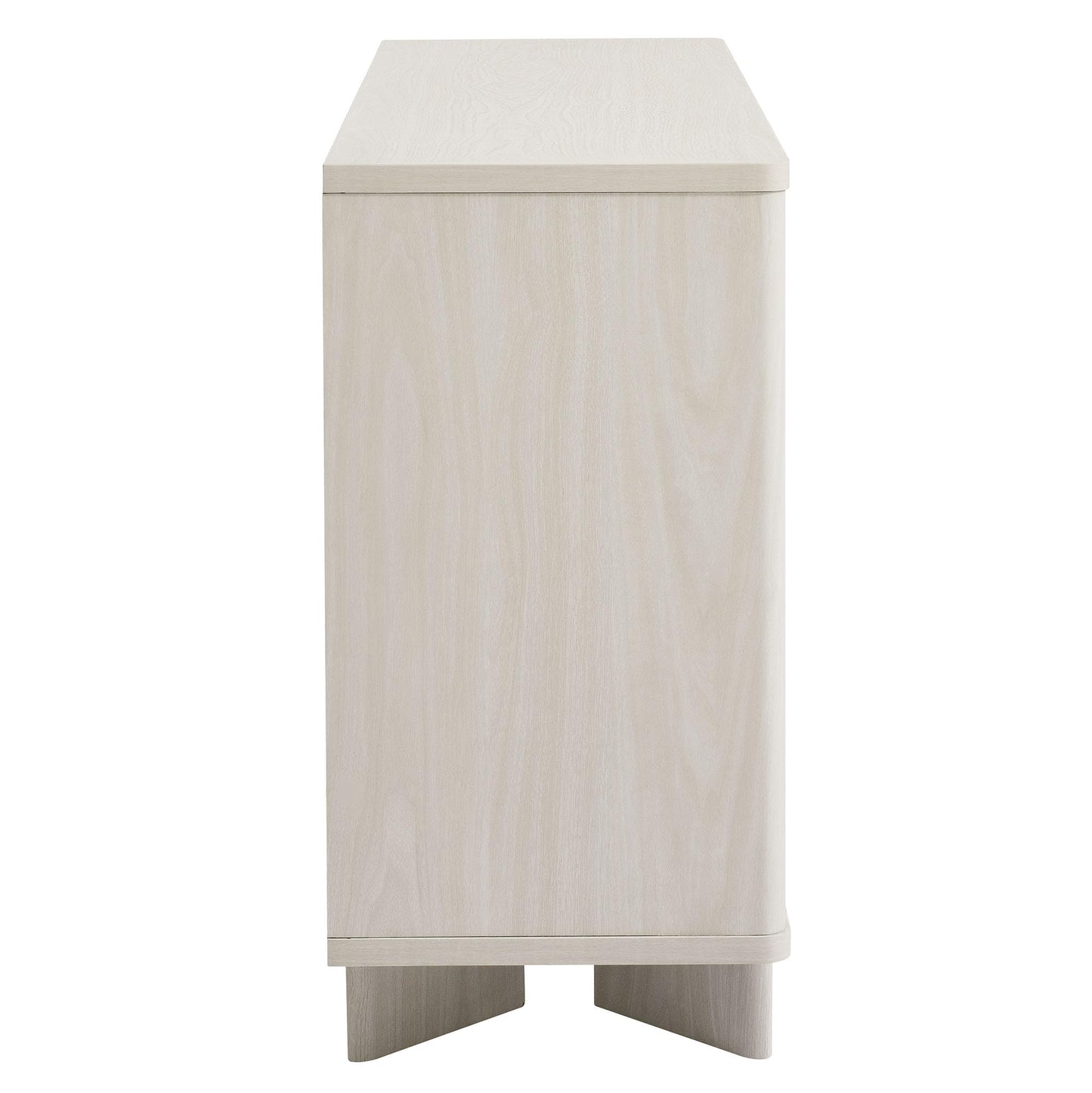 Modway Flux Arched Door Sideboard in White Wash - 55 Inch Freestanding 3-Door Buffet Credenza - Tall Media Console for Wall-Mounted TVs - Modern Accent Cabinet for Kitchen, Living Room, Hallway
