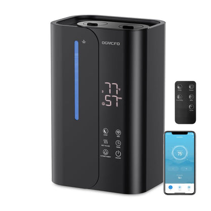 OGACFO 5L Cool Mist Humidifiers for Bedroom Large Room, Top Fill Ultrasonic Smart Air Humidifier for Baby & Plants with Essential Oil Diffuser, 50H Runtime 28 dB Quiet Baby Humidifier