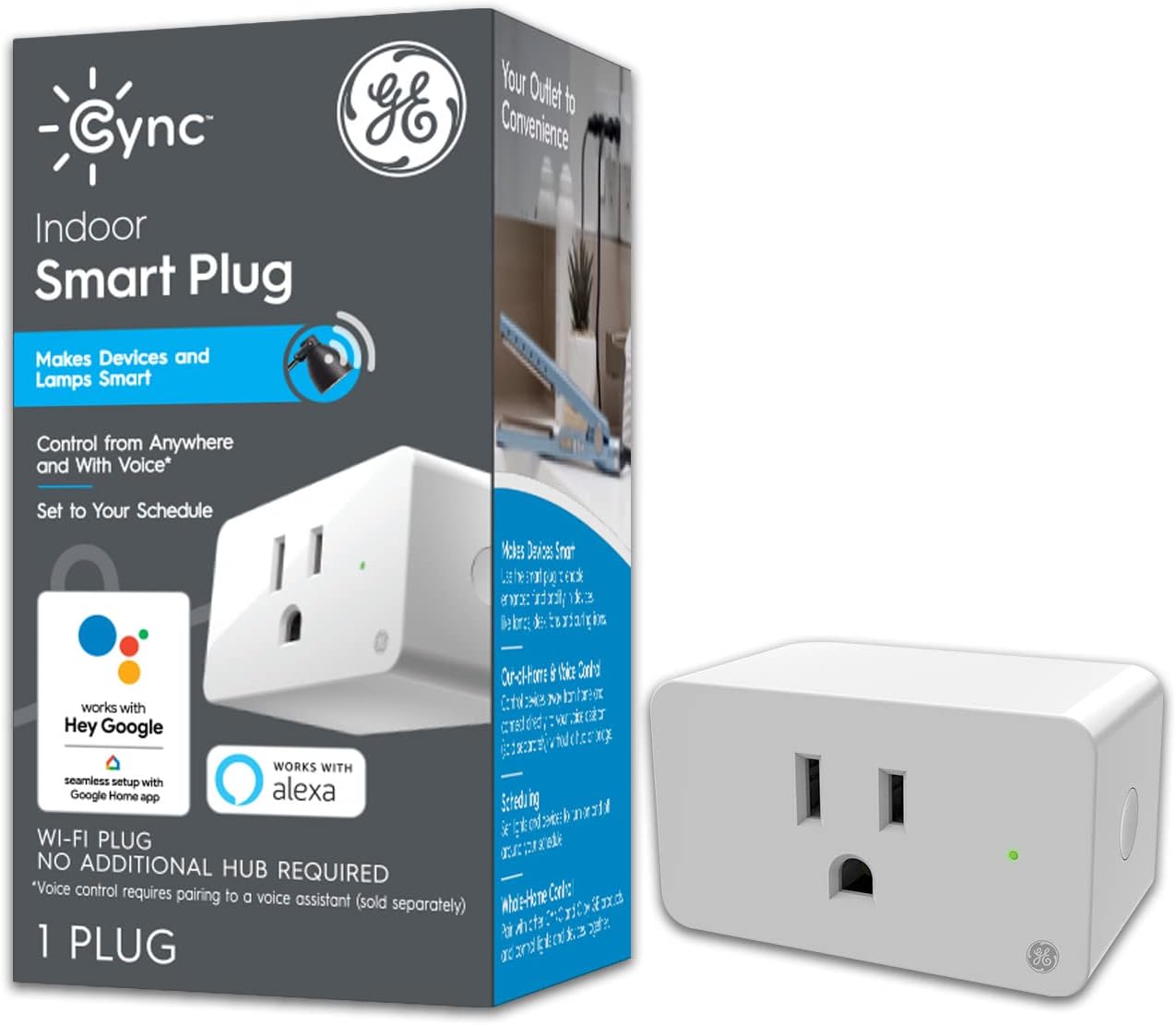 GE Lighting 252811 Voice Control Cync C-Life Smart Plug