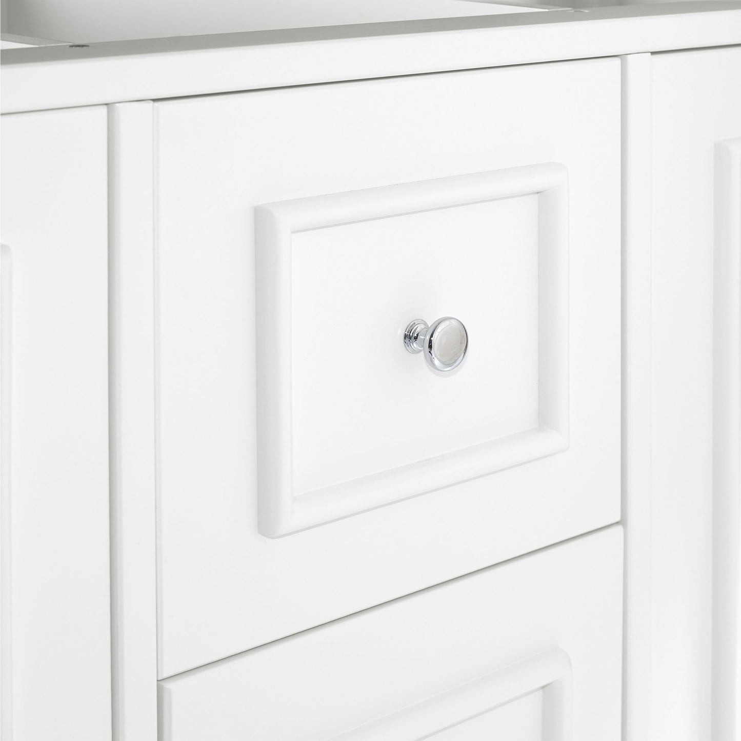 Alaterre Furniture Williamsburg 60 Inch Double Sink Bathroom Vanity - Freestanding Cabinet Without Top - Large Soft-Close Wood Vanity (White)