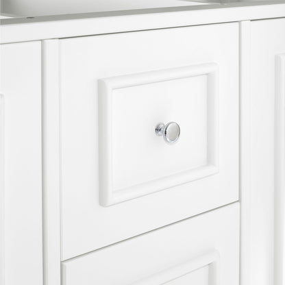 Alaterre Furniture Williamsburg 60 Inch Double Sink Bathroom Vanity - Freestanding Cabinet Without Top - Large Soft-Close Wood Vanity (White)