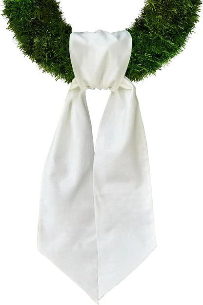 Skiennix Christmas Wreath Sash - White Burlap Decor for Front Door | Perfect for Baby Showers & Holidays