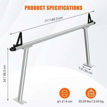 Aluminum Truck Rack, 71"x34" Ladder Rack for Truck, 800lbs Capacity with 8 Non-Drilling c-Clamps, Heavy Duty Truck Bed Rack Two-Bar Set for Kayak, Lumber