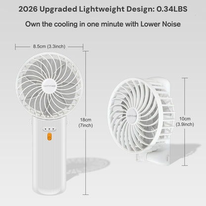 Verminget Portable Fan, 4-Speed,180° Foldable, Quiet Mini Small Cute Rechargeable Personal Handheld Fan, 15H Cooling for Women Men Kids Travel Indoor Outdoor Makeup (White)
