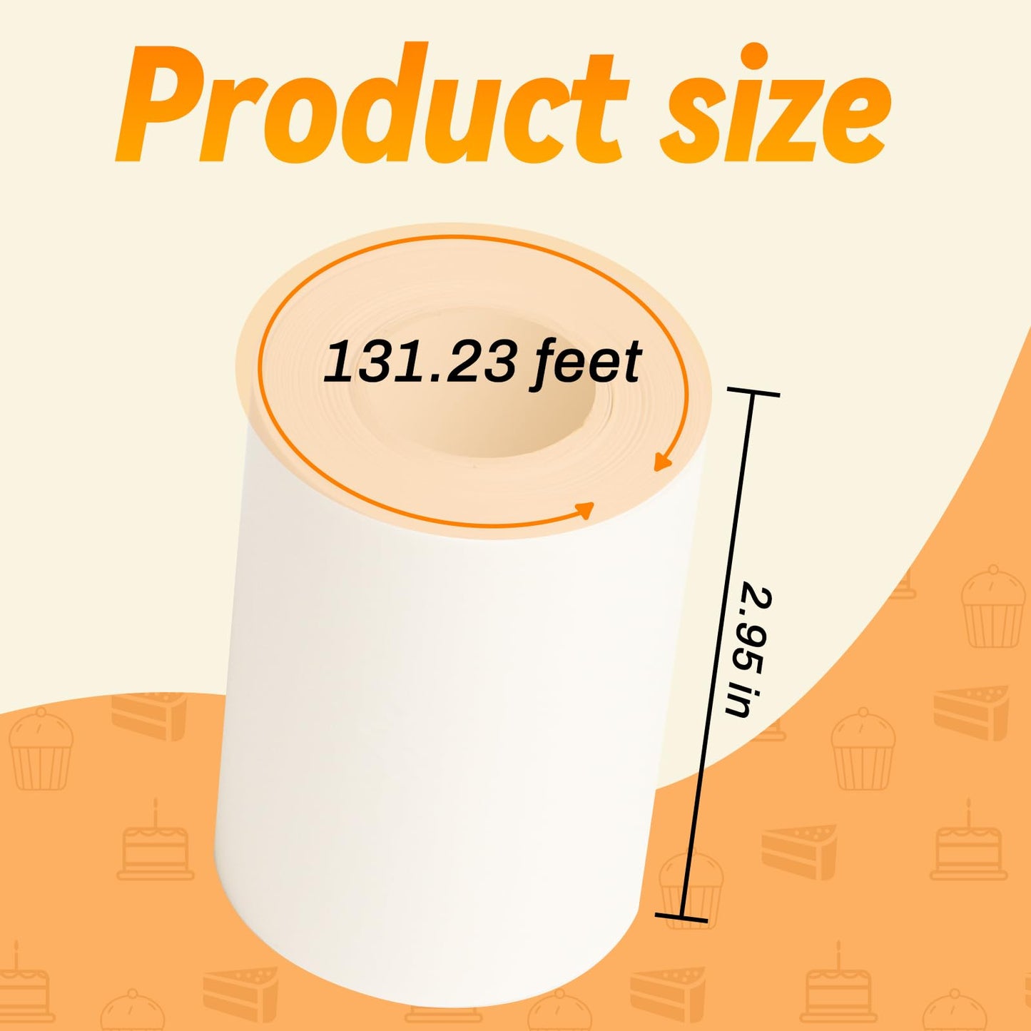 HAPY SHOP Baking Parchment Paper Side Liners - 2.95 in x 131.23 ft Cake Pan Side Liner Roll Parchment Paper Strips for Round Cake Pans, Cheesecake Springform Pan, Heat Resistant Kitchen Paper