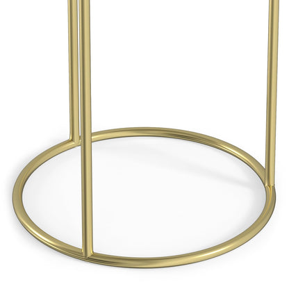 SIMPLIHOME Ashley Nesting Tables Set – 16 inch Wide Genuine Marble Top Metal Accent Tables in Gold, Round Industrial End Tables for Living Room or Bedroom with Compact Design, Assembled