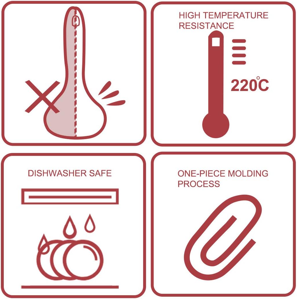 uxcell 8.3 Inch Silicone Soup Ladle Spoon, Heat Resistant to 450°F, One Piece Design for Restaurant Kitchen