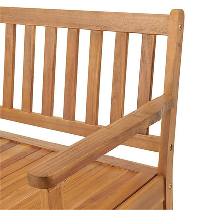 Londonderry 47 in. W Acacia Wood Outdoor Storage Bench, Store Blankets, Cushions, 100% Weather Resistant Wood, Perfect for Modern Garden Setting, Outdoor Furniture, Patio Bench, Garden