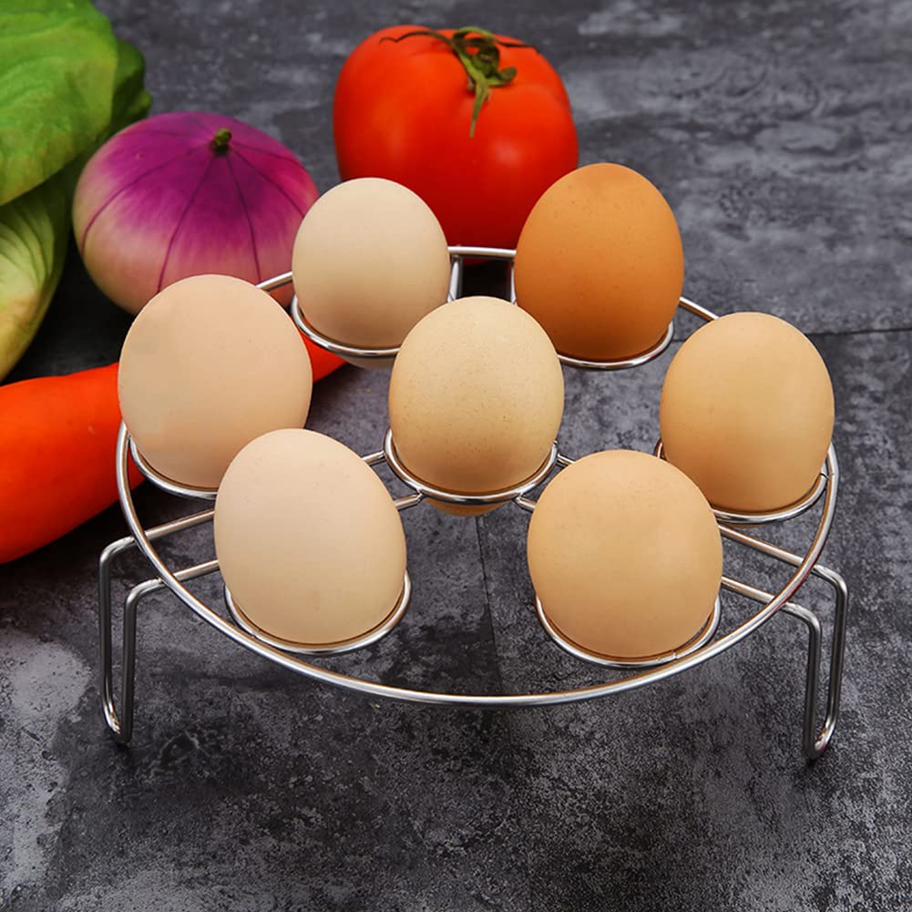Steam Baskets with Egg Steam Rack, Food Grade Stainless Steel Steam-Holder Tray Trio Separator Set, Cooking Accessories for Vegetable, Fish, Meat Compatible with Instant Pot, Electric Pressure Cooker