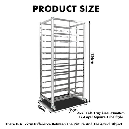 uhyOHF 12-Tier Bakery Rack - Rolling Speed Cart for Cooling & Drying Food Trays, Fits Half/Full Sheet Pans, Heavy-Duty Kitchen,