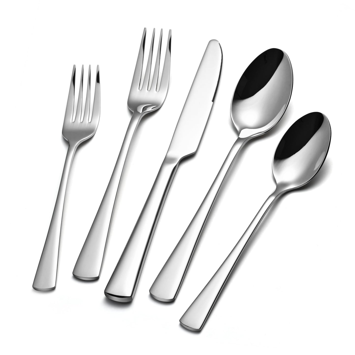 KINGSTONE 18/10 Stainless Steel Flatware, 20-Piece Forged Silverware Set for 4, Mirror Polished Cutlery Set Dishwaher Safe for Home, Restaurant, Wedding, Party