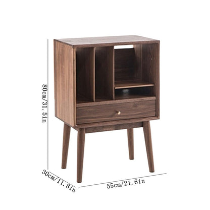 FDFDF Home Multi-Functional Wooden Vinyl Record Cabinet Home Sideboard with Drawer Storage