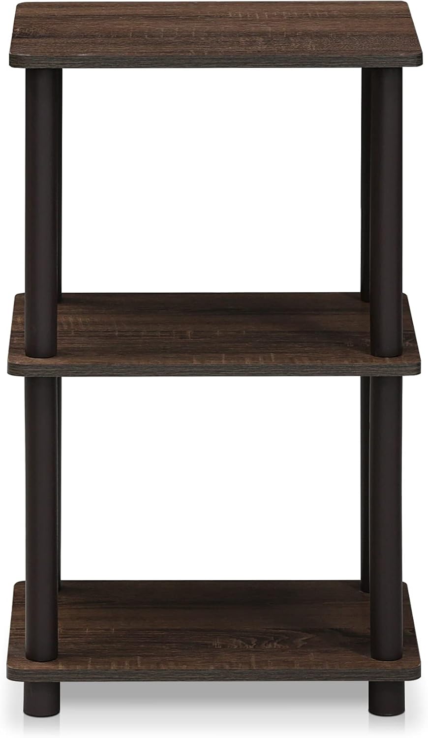 2 FURINNO Turn-N-Tube Space Shelf, Walnut/Brown