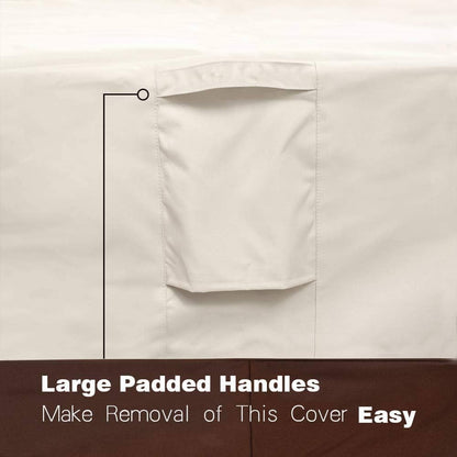 Vailge Rectangular Coffee Table Cover - Heavy-Duty Waterproof Outdoor Furniture Protector | Fits Large Tables (Beige & Brown)