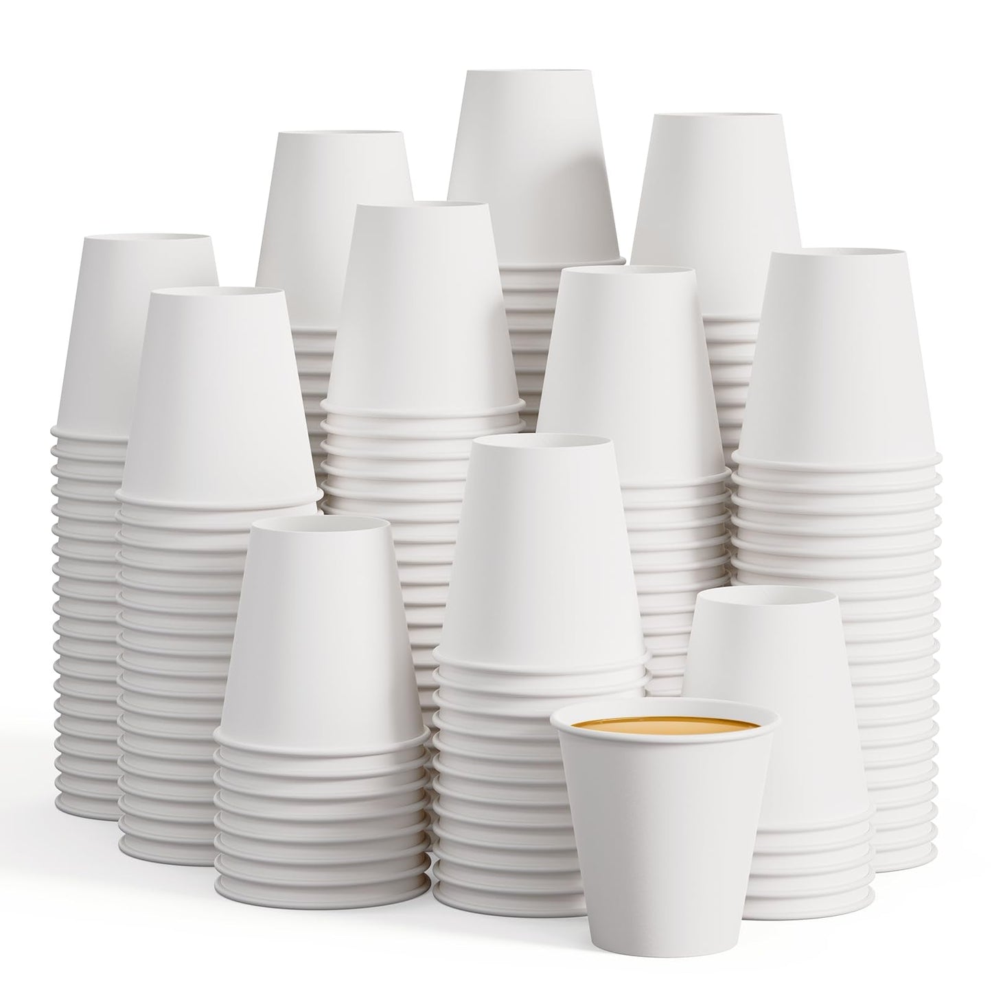LITOPAK 270 Pack 10 oz Disposable Paper Coffee Cup, Drinking Cups for Water, White Paper Hot Coffee Cups, Suitable for Party, Picnic, Travel, and Events