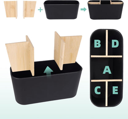 Toothbrush Holders for Bathrooms, Bamboo Organizer for Toothbrush and Toothpaste, Large Detachable Storage for