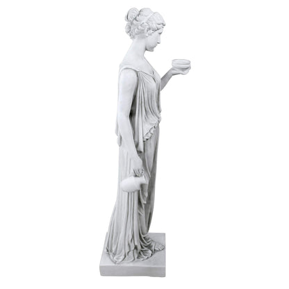 Design Toscano KY71304 Hebe Greek Woman Patron of Youth Indoor/Outdoor Garden Statue, Large Size, 10 inches Wide, 32 inches Tall, Handcast Polyresin, Antique Stone Finish