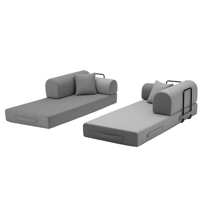 78-Inch Oversized Loveseat Boneless Foam Couch Convertible Mattress Sleeper Bed and Floor Lounge Chaises for Living Room Office, Boucle Upholstered Compressed Cloud Sofa