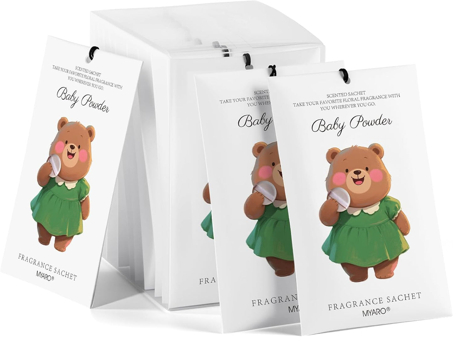 12 Packs Closet MYARO Baby Powder Scent Sachets Room Air Freshener for Drawer Clothes Storage Small Space Odor