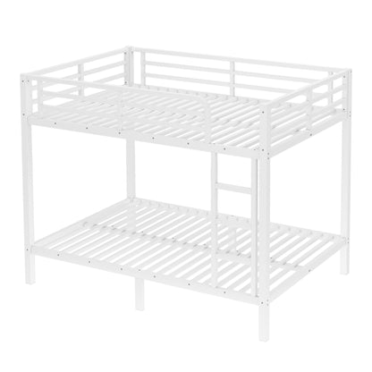 Bellemave Full Over Full Bunk Bed with Build in Ladder, Heavy Duty Bunk Beds with Full Length Guardrail, Easy Assemble, Mattress Not Included, White