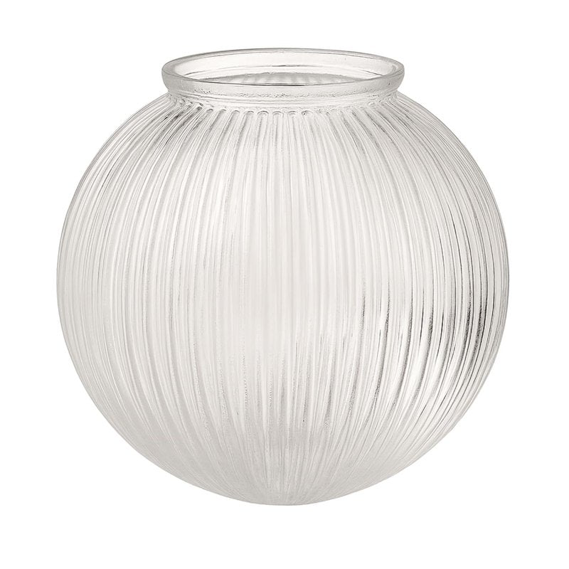 LIGHTACCENTS Clear Ribbed Ceiling Light Cover – 5.9” Flush Mount Globe for Fan or Fixture Replacement – Glass Shade for Kitchen, Bathroom, Hallway, or Bedroom Ceiling Lights