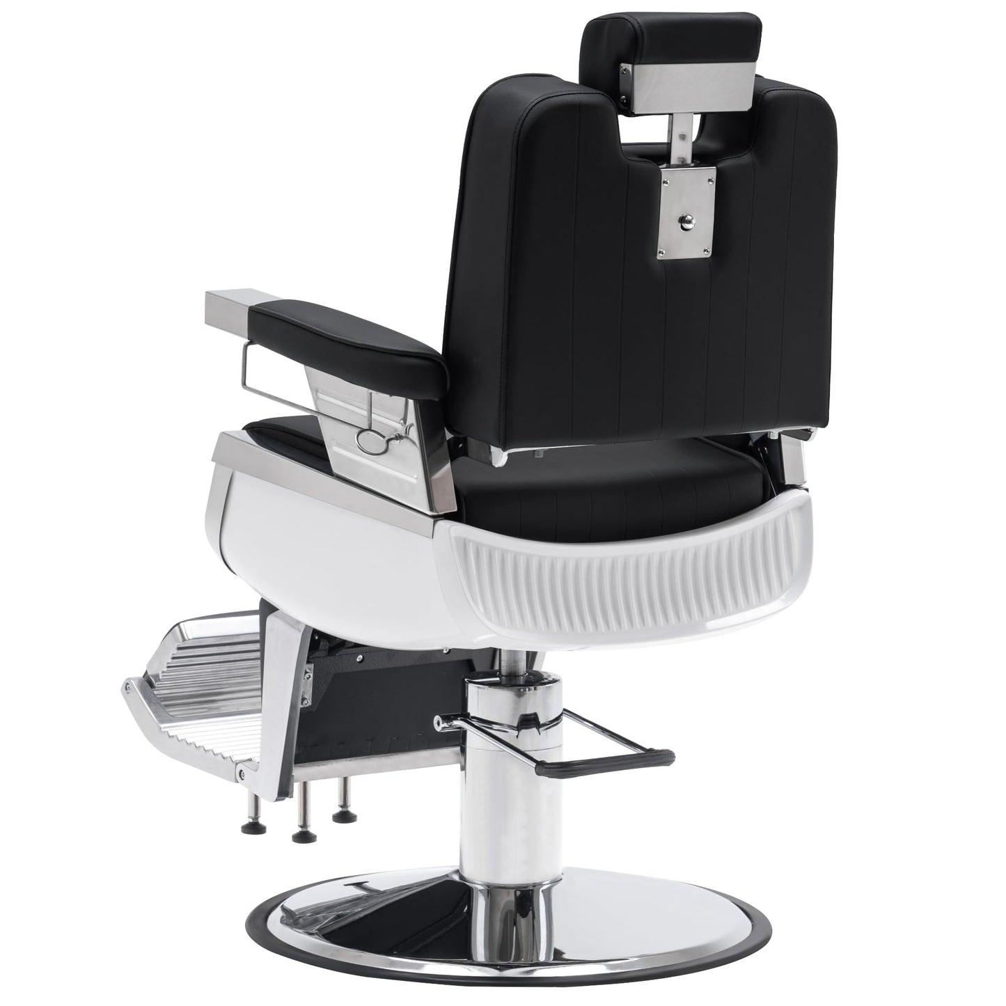 BarberPub Heavy Duty Barber Chair, Hydraulic Reclining Salon Chairs for Hair Stylist, PVC Leather, Barbershop, Adult 3819 (Black&White)