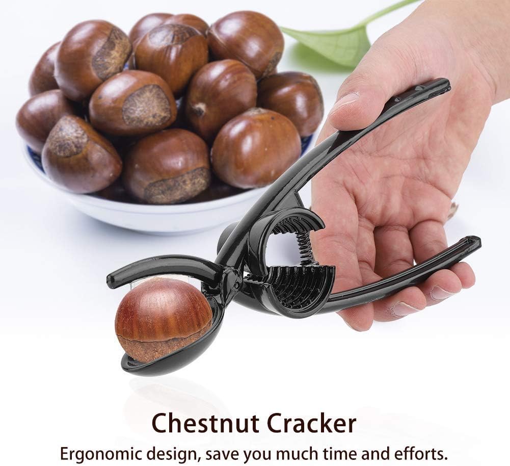 Fdit 2 in 1 Kitchen Quick Chestnut Clip, Aluminum Alloy Nut Cracker Sheller and Opener Plier