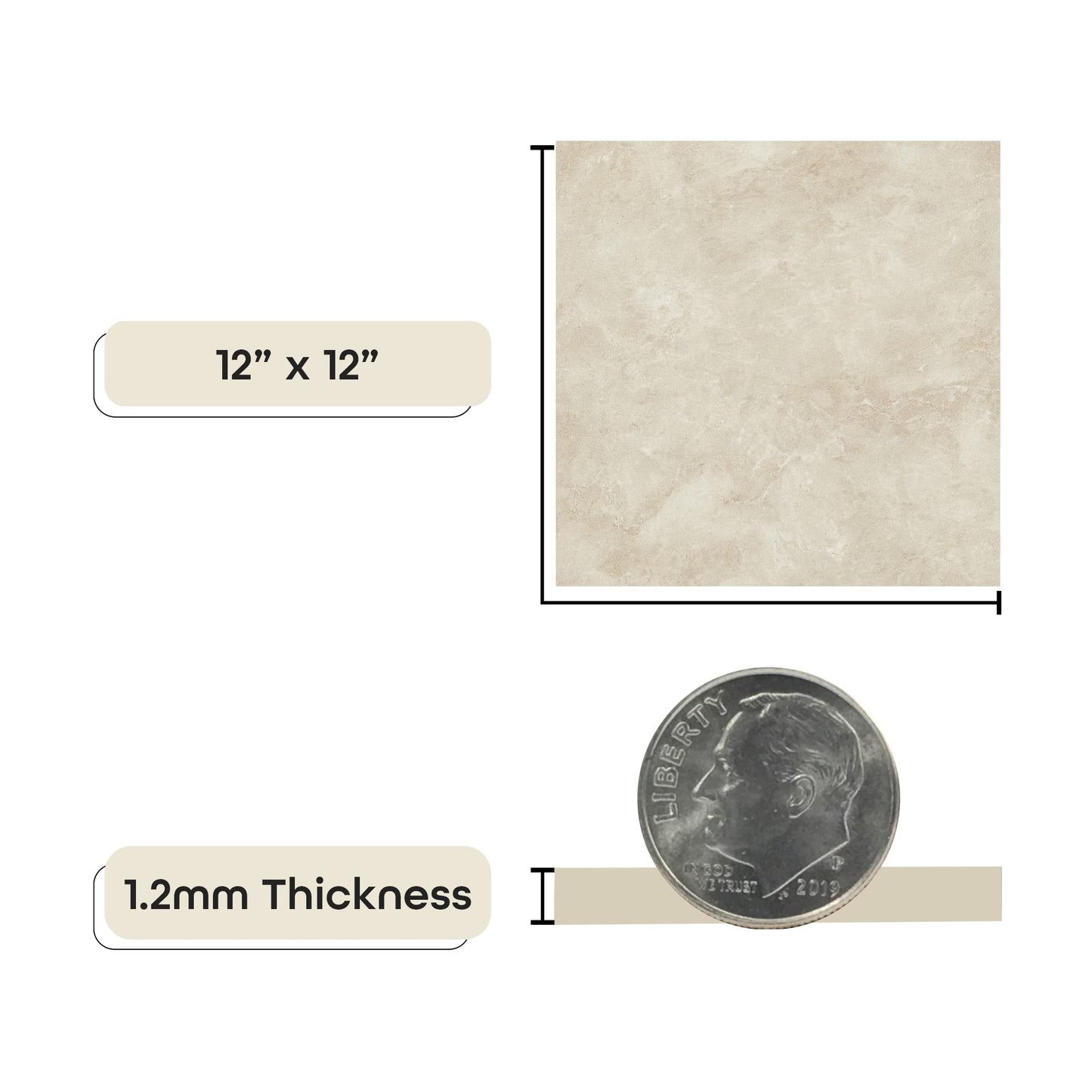 Tivoli Self Adhesive Vinyl Floor Tiles, 45 Tiles - 12" x 12", Light Oak Plank-Look - Peel & Stick, DIY Flooring for Kitchen, Dining Room, Bedrooms, Basements & Bathrooms by Achim Home Decor