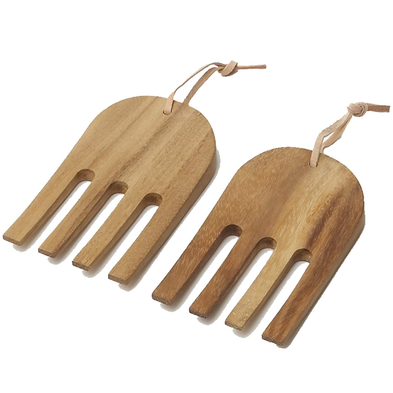 Woodard & Charles Acaica Wood 12" x 5" Serving Bowl Set with Serving Hands, 3 Piece Set ★★PACK OF 4★★