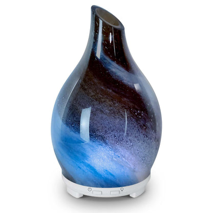 Essential Oil Diffuser 120ML Glass Ultrasonic Aromatherapy Oil Diffuser-Aroma Humidifier Glass Diffuser,7 Color Changing Light Waterless Auto-Off-Ultra-Quiet for Sleeping Yoga Home Office and Spa