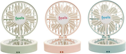Compact Mini Fan Mirror, Handheld Portable USB Rechargeable Adjustable Speed Fan for Makeup Travel
