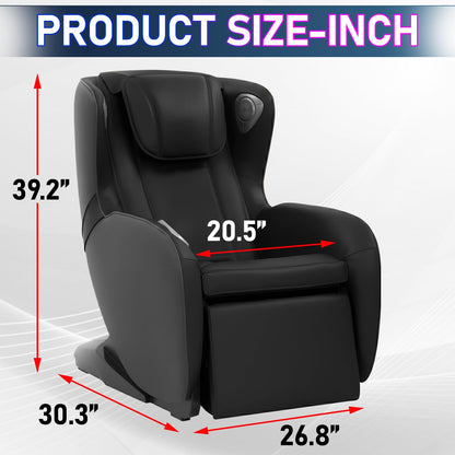 BestMassage Full Body Massage Chair,Speed Adjustment Zero Gravity Massage Ergonomic Armrest Chair with LED Ambient Lighting, Manual Control Panel Bluetooth Music and Movable Casters (Black)