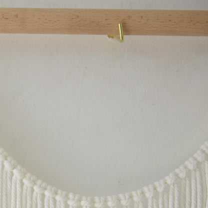 Flber Large Macrame Wall Hanging – Boho Yarn Art Garland with Tassels and Beads, Handmade Rope Decor for Nursery, Party, Wedding, Bedroom, Fireplace Mantel, or Photo Backdrop 57" W x 41" L