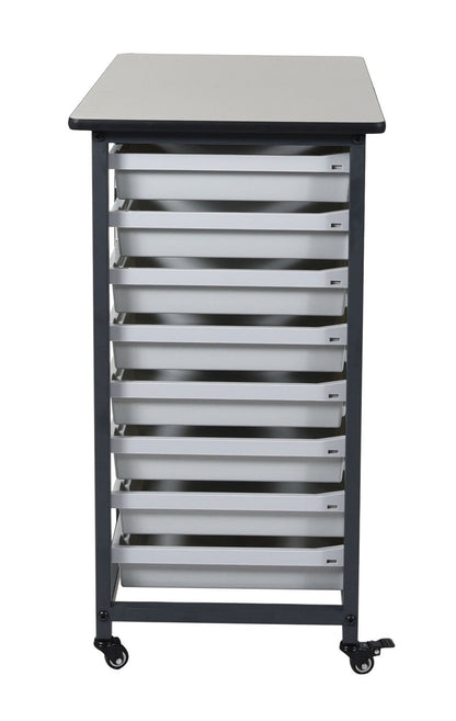 LUXOR MBS-DR-16S Mobile Bin System - Double Row Grey 20 L x 30 75 W x 37 5 H