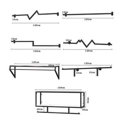 JHNKOJ Heavy Wall-Mounted Metal Garment Rack,Commercial Clothing Store Display Rack Suspended Ceiling Hanger,Clothes Hanger Rod for Retail Stores,Clothes Rod for Boutiqu,D