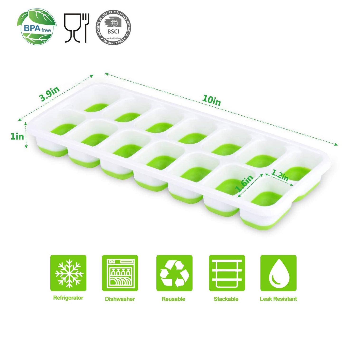 Ice Cube Tray 6 Packs, Silicone ice Cube Tray With Lid, Ice Cube Trays For Freezer, Easy-Release Food-Grade PP & Organic Silicone, Portable & Separable, Dishwasher Safe, Effortless Cleaning & Usage