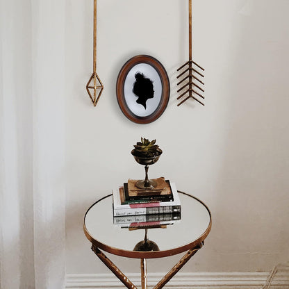 Classic Oval Picture Frame 5x7, Hand Made Solid Wood Frame with Stained Walnut Finish from Italy