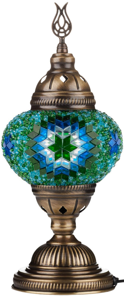 DEMMEX DIY Turkish Moroccan Mosaic Lamp Making Kit – No Grout – Fun, Easy, No Experience Required – Complete Mosaic Art & Craft Project Kit for Adults & Teens – Make Your Own Table Lamp (Turquoise)
