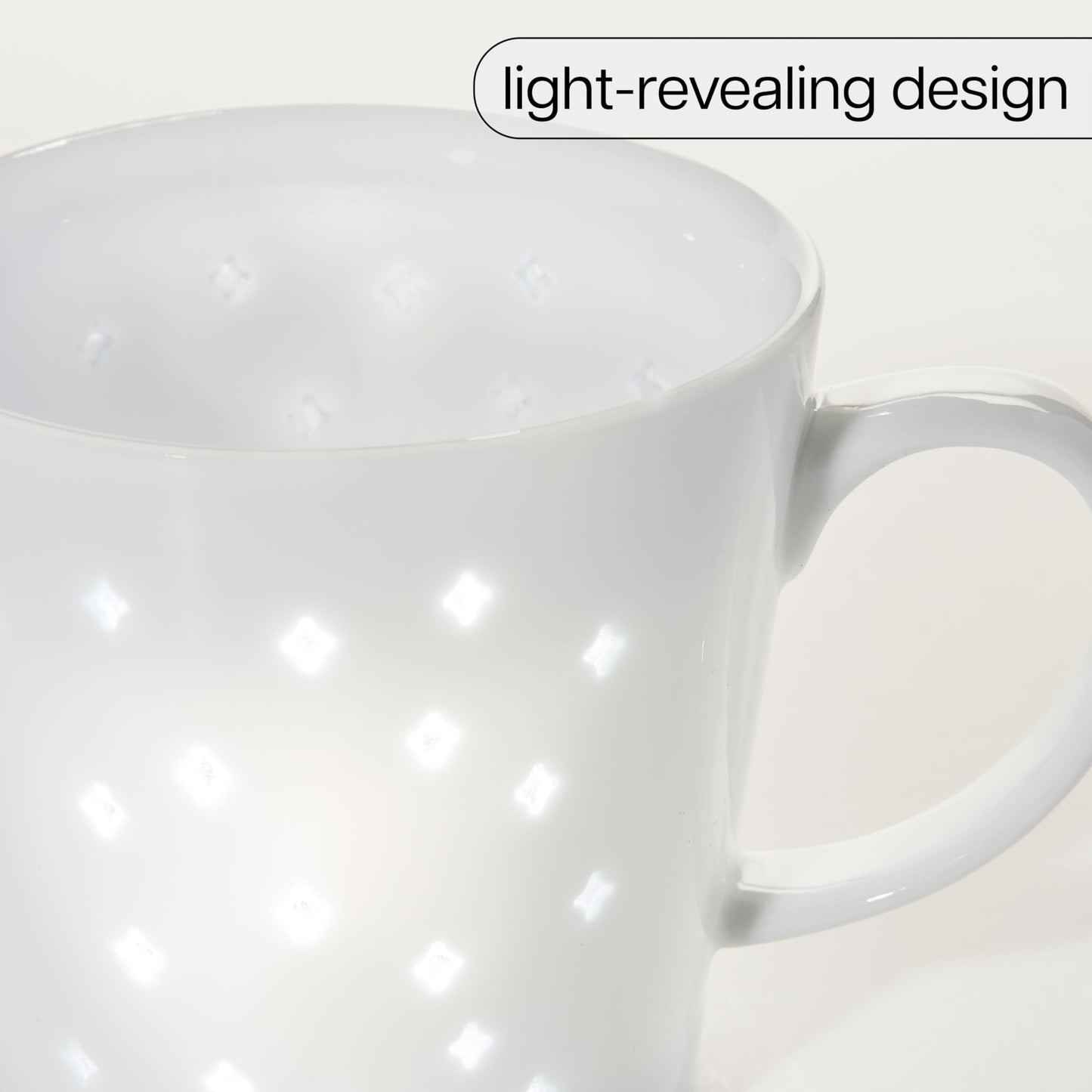 Tulip Transparent Diamond Porcelain Coffee Mugs, 10 oz, 2 Pack – See-Through Ceramic Mugs, Microwave & Dishwasher Safe, Modern Gift Mugs