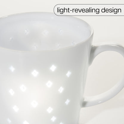 Tulip Transparent Diamond Porcelain Coffee Mugs, 10 oz, 2 Pack – See-Through Ceramic Mugs, Microwave & Dishwasher Safe, Modern Gift Mugs