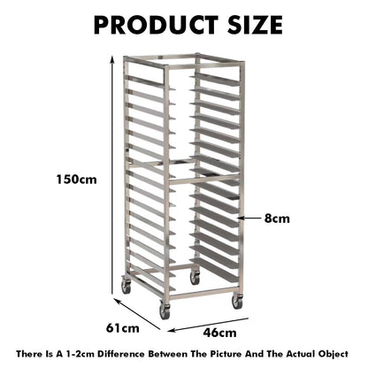 DUHTFCY 12-Tier Baking Rack - Heavy-Duty Rolling Pan Speed Rack for Home & Commercial Use, 135x60x46cm - Ideal for Cooking, Baking, and Food Preparation