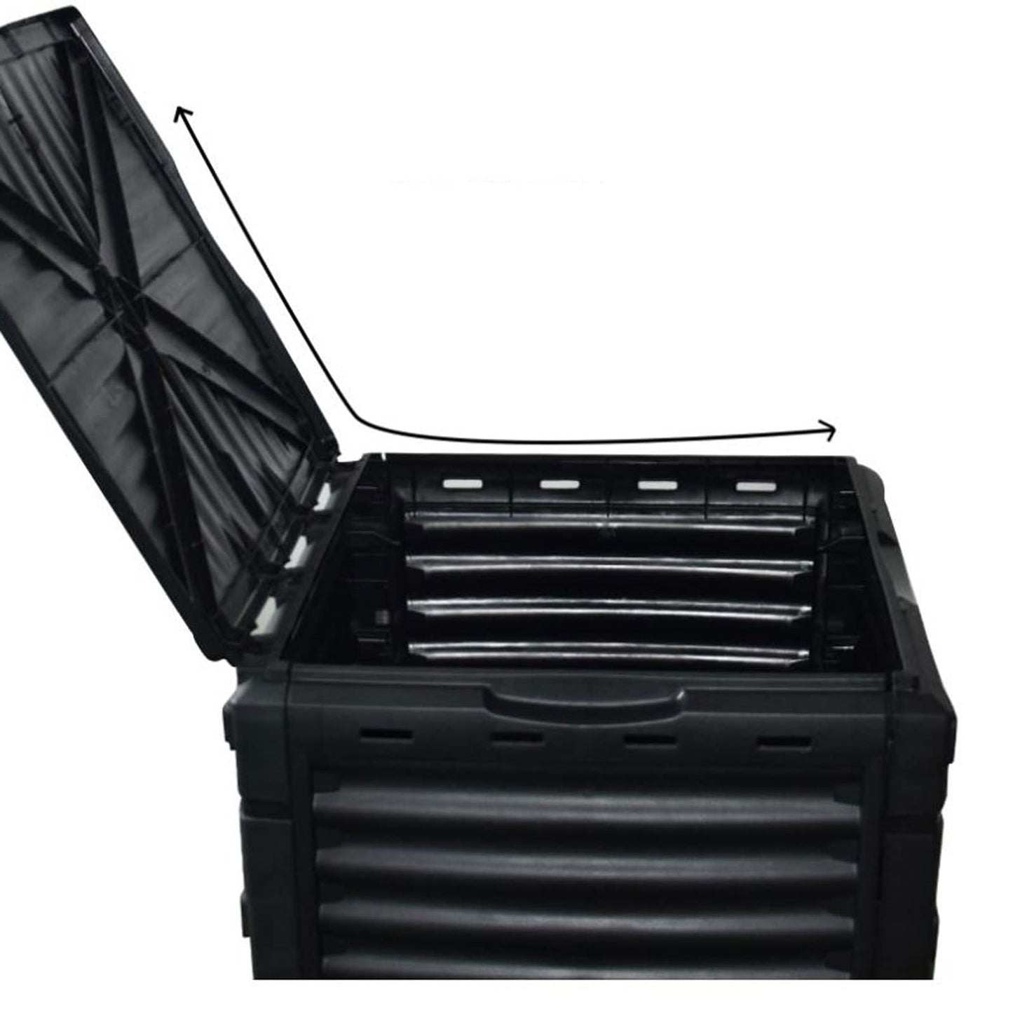Kitchen Compost Bin, 300L(79 Gallons)Garden Composter Bin Made from Recycled Plastic, Large Compost Bin, Create Fertile Soil, Easy Assembly, Lightweight, Aerating Outdoor Compost Box ,Indoor Compost B