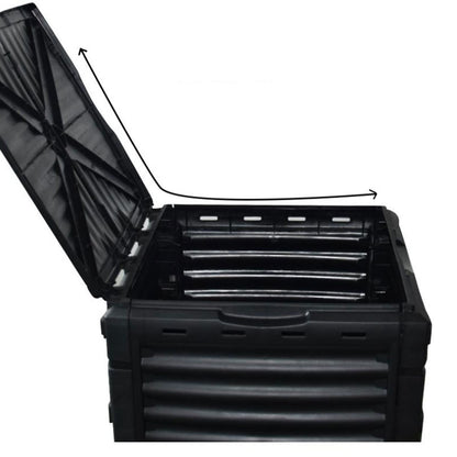 Kitchen Compost Bin, 300L(79 Gallons)Garden Composter Bin Made from Recycled Plastic, Large Compost Bin, Create Fertile Soil, Easy Assembly, Lightweight, Aerating Outdoor Compost Box ,Indoor Compost B