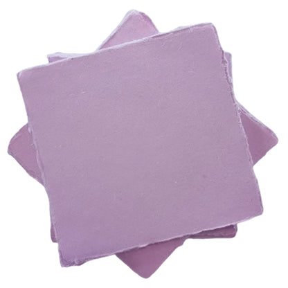 Deckle Papers® Handmade Cotton Paper Square Card Stock for Envelope Making, Calligraphy, Wedding Invitation, Menu Cards, Drawing, Watercolor, Origami Paper-Pack of-50-Purple (5x5 Inch)